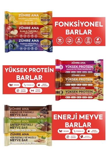 Meyve Barları Tanışma Paketi Karma Kutu 9 Adet