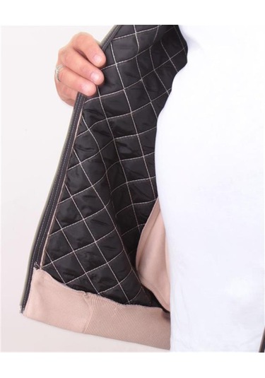 Starbattal Büyük Beden Fermuarlı Hırka Diamond 23281 Bej-Bej