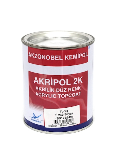 Akzonobel Akripol 2k Düz Renk-beyaz- Fı249- 1 Lt.