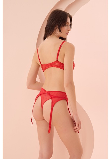 Loya Kadın Kırmızı Parma Destekli Tek Sütyen Kırmızı