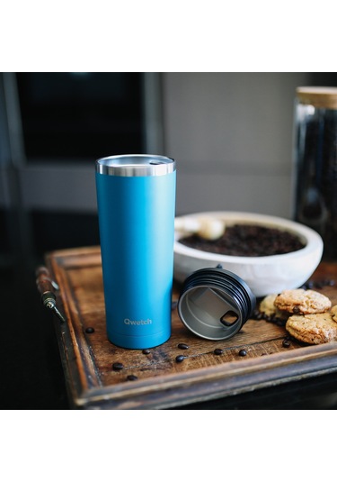 Qwetch QM6096 Isı Yalıtımlı 470 ML Termos Mug – Mavi