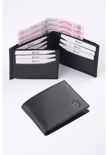 Ancora Leather Hakiki Deri Erkek Cüzdan-26500 Siyah