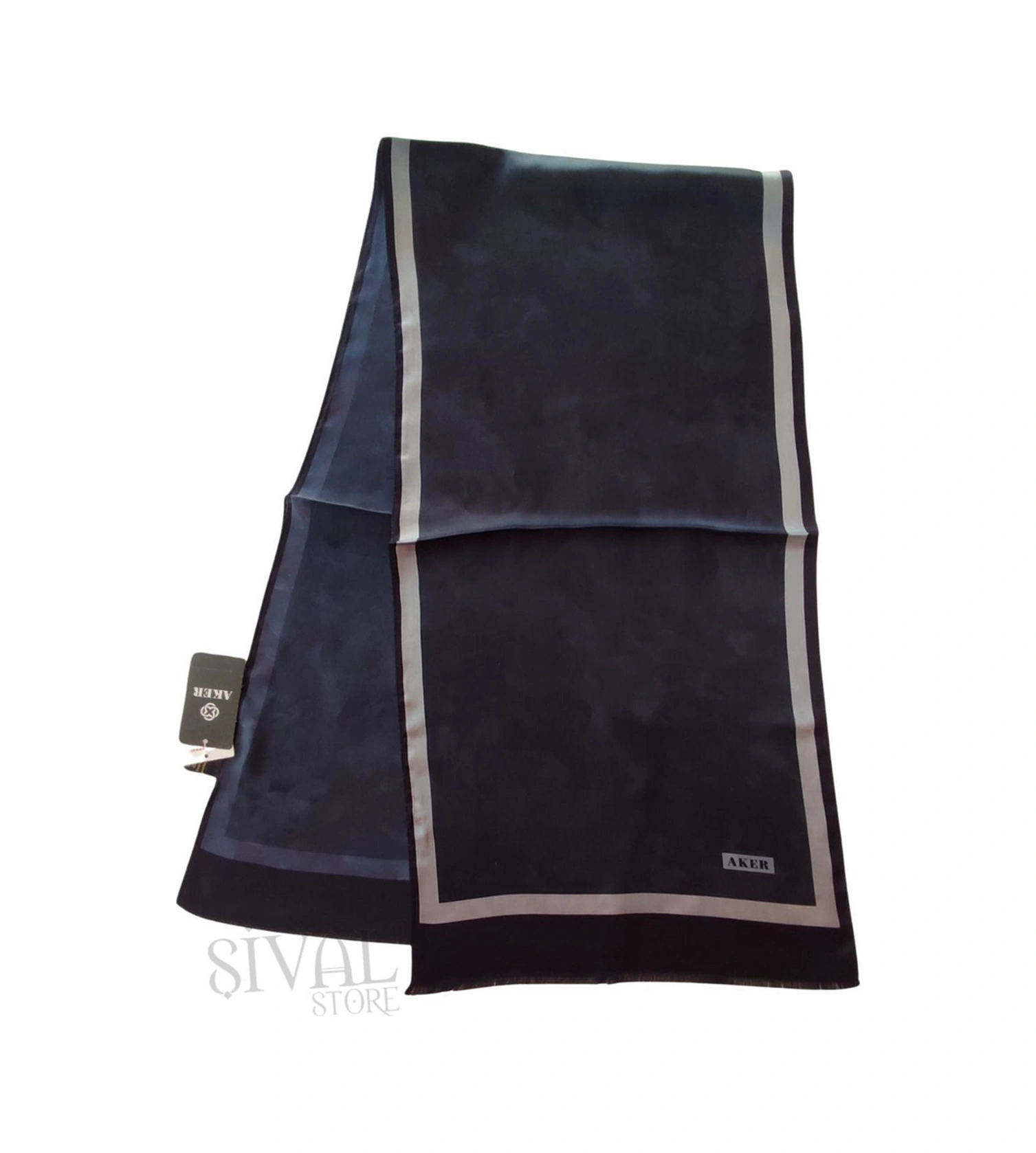 Lacivert Aker İpek Jakar Fular 322 Lacivert