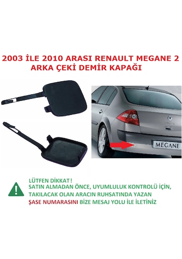 Renault Megane 2 Arka Tampon Çeki Demir Kapağı Sedan Kasa 03-09