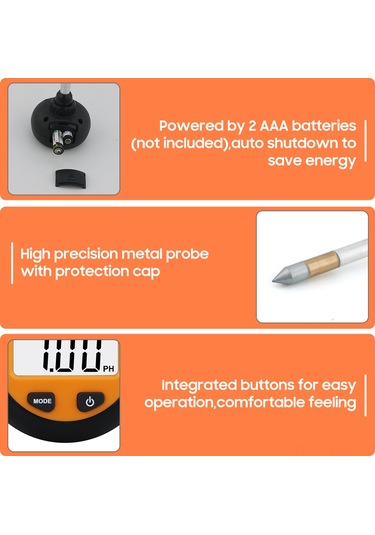Xindoker "pratik Toprak Test Cihazı: Ph, Sıcaklık Ve Nem Ölçer - Dijital Ekranlı"