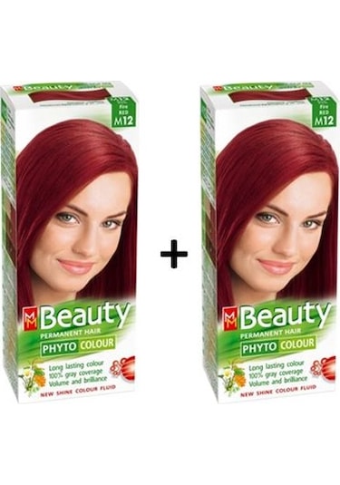 Beauty Bitkisel Saç Boyası M12 (Ateş Kızılı) -  2 Adet (457301759)