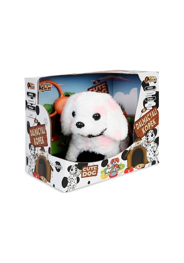 Pembe Beyaz Kablo Kumandalı Sesli Yürüyen Pelüş Köpek
