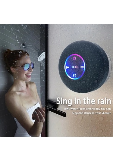 Zyzqstore Taşınabilir Kablosuz Bluetooth Hoparlör, Led Ipx4 Su Geçirmez, Gri Renkli, Küçük Boyutlu, Müzik Sevenler İçin