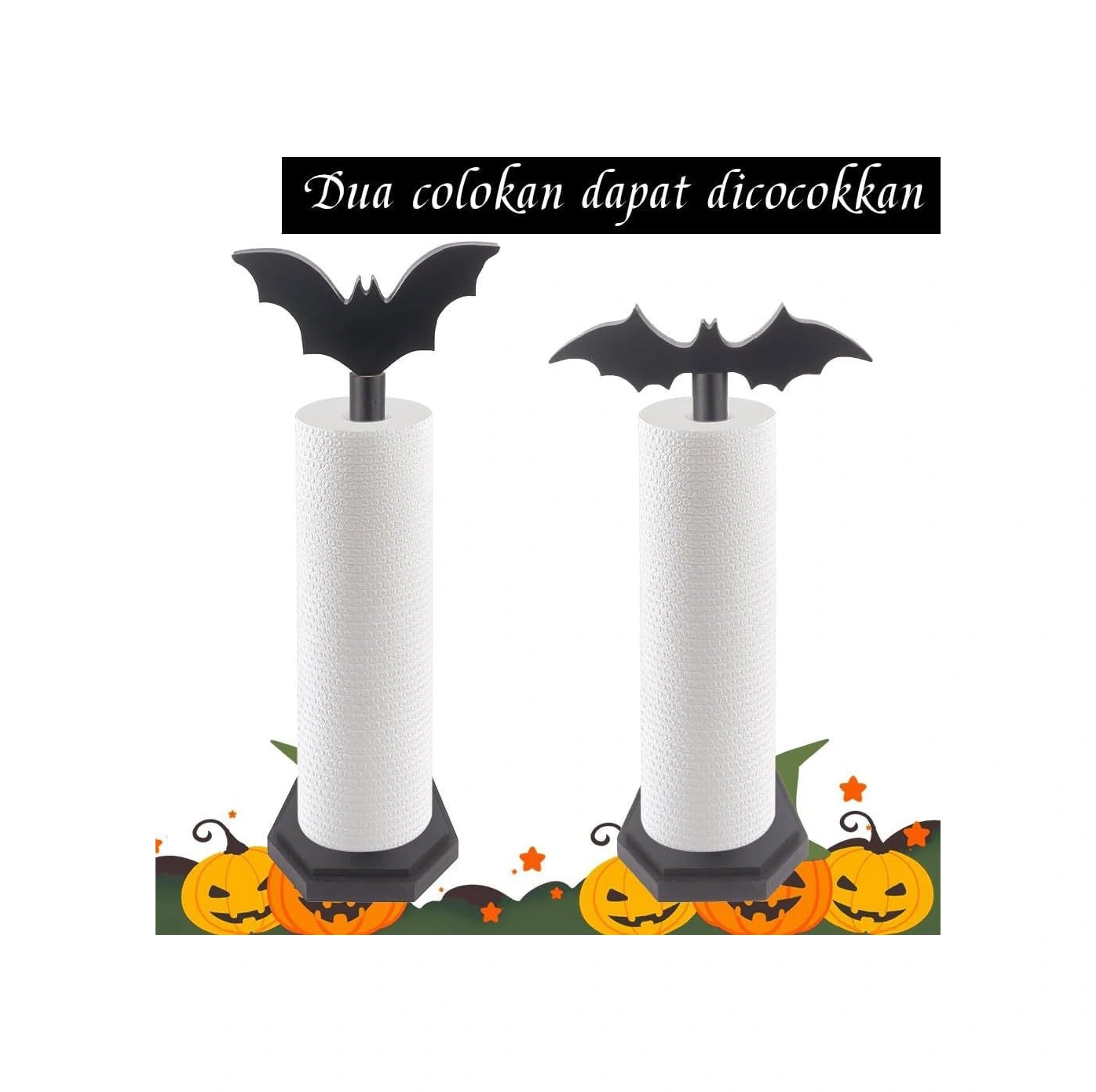 Hombey Gotik Ahşap Parçalanabilir Defne Şekilli Peçete Tutucu - Halloween Masa Dekoru Ve Pratik Peçete Saklama Aleti Siyah