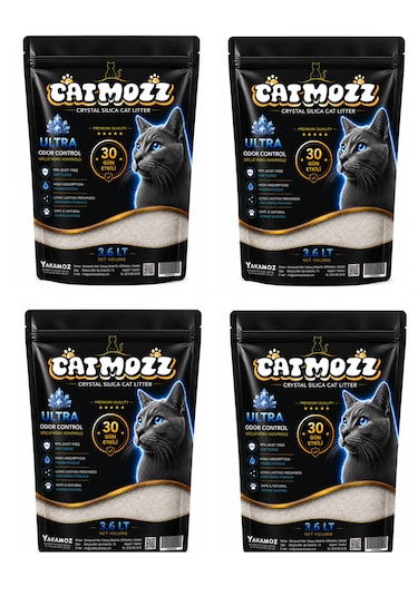 Catmozz Premium Kristal Silika Kedi Kumu 4'lü 3.6 L