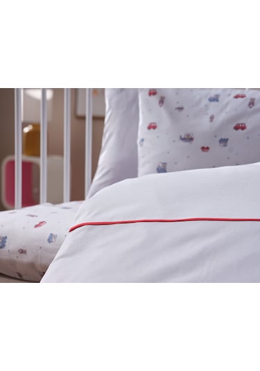 Nakışlı Bebek Nevresim Takımı Baby Car Bebek - Beyaz