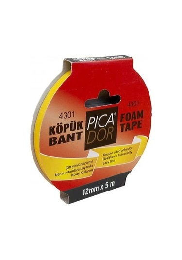 Picador Çift Taraflı Köpük Bant 12mmx5m Askılı Ko001