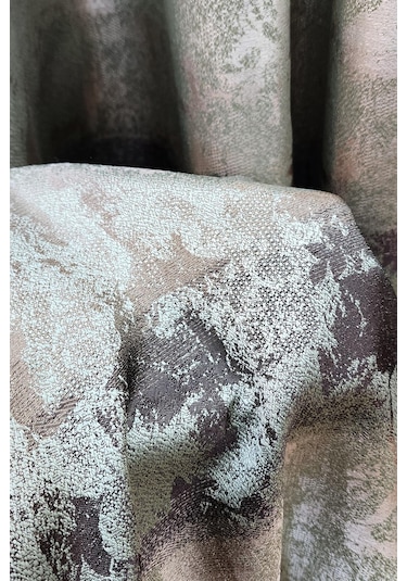 Ebruli Fon Perde Yeşil Kahverengi Renk Yeşil