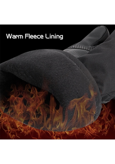 Vkemall Isıtmalı Eldivenler Pil İle Çalışan Dokunmatik Ekran Su Geçirmez Isıtma Eldivenleri Kış Sıcak Kayak Eldivenleri Tırmanma Yürüyüş Bisiklet Motosiklet Kayak Snowboard Siyah