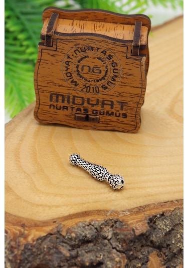 Çizgi Tasarım İşlemeli 925 Ayar Gümüş Tesbih İmamesi 201024589