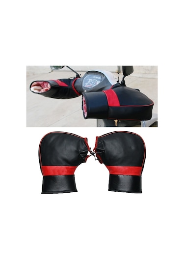 Sones 1 Çift Motosiklet Su Ve Rüzgara Dayanıklı Kış SıcaK Sürüş Eldivenleri Kırmızı - Siyah