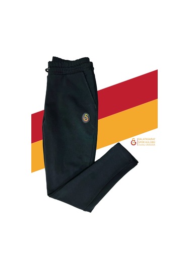 Galatasaray Lisanslı Siyah Dar Paça Eşofman Altı Siyah