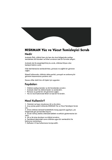 Nishman Avokado Özlü Yüz Ve Vücut Peeling 300 ML