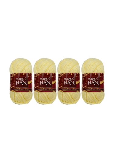 Kürkçü Han Boni %100 Akrilik Örgü İpi 35g 59m 4 Lü Paket Açık Sar