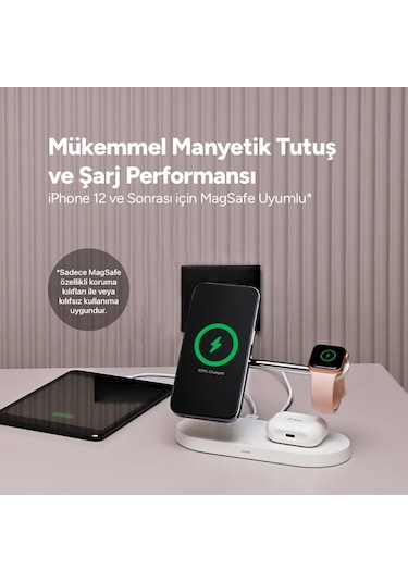 Ttec Aircharger Quattro M Magsafe Ledli Kablosuz Hızlı Şarj Standı