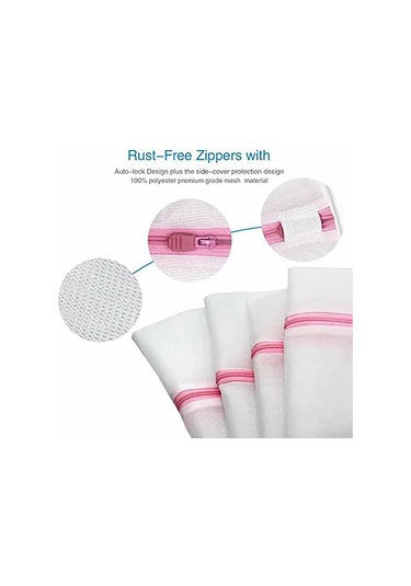 Yaozixa 6'lı Çamaşır Koruma Filesi Seti - Hassas Kıyafetler İçin Nefes Alabilir Yıkama Torbası Pembe