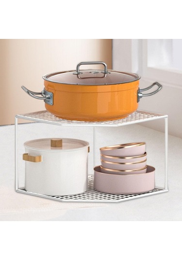 Homyl Mutfak Depolama Rafı Köşe Raf Standı Tezgah Dolabı Beyaz