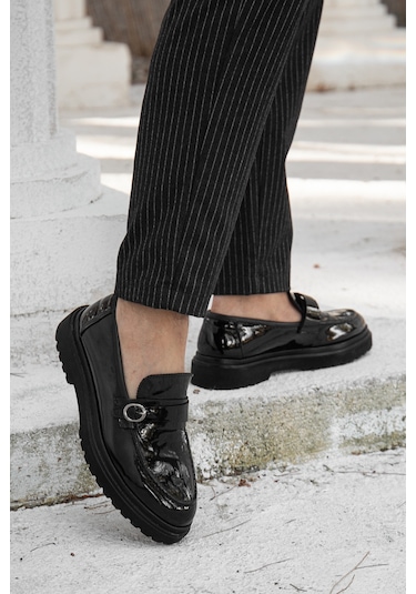 D0553 Günlük Ortopedik Erkek Klasik Ayakkabı SİYAH-RUGAN