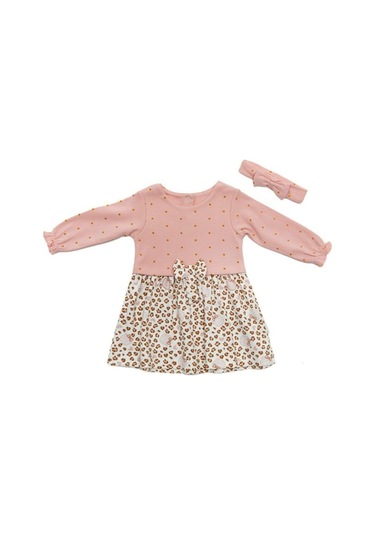Dear_Enika Andywawa Kız Bebek Pembe Leopar Desenli 2Li Takım Set Ac22057R
