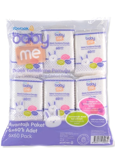 Baby Me Bebek Temizleme Pamuğu 6 x 60 Adet