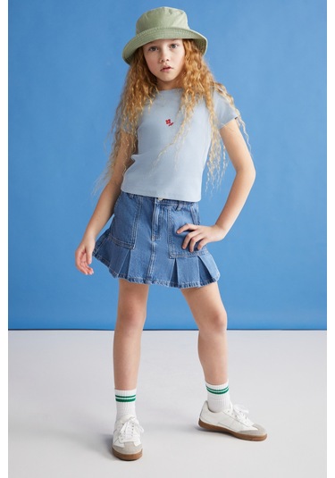 Grımelange Quartz-grm24021 95%pamuk 5%elastane Kız Çocuk Tshirt Mavi T-shirt Mavi