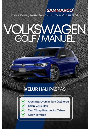 Volkswagen Golf 8 Otomatik 2022 Halı Paspas Velur Paspas Kumaş Paspas Oto Paspas