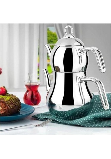 Yonca Lines Şahmeran Mini Boy 2 No Çelik Çaydanlık Metal Sap Gri