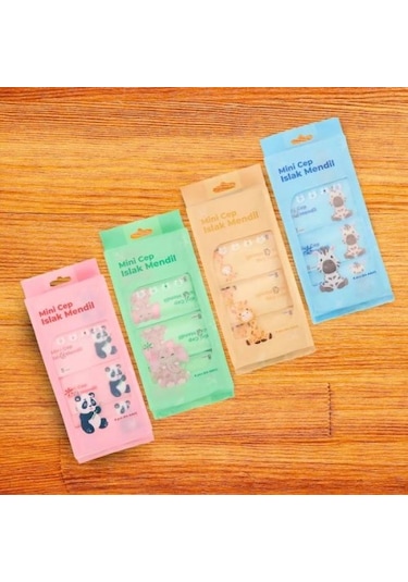 Büro Ev Ofis Hijyeni İçin 8 Adet Mini Cep Tipi Islak Mendili Seti