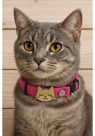 Mıt Kedi Boyun Tasması Kedi Figürlü Pembe