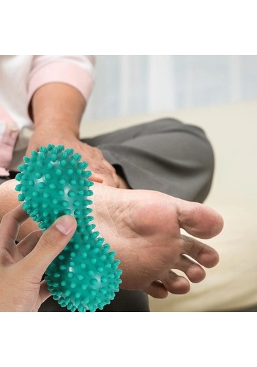 Yeşil 2 Adet Masaj Fıstık Topları Ayak Ayak Rulo Masajı Plastik Pvc Şekilli Fitness Cihazı Ofzrc3 Çok Renkli