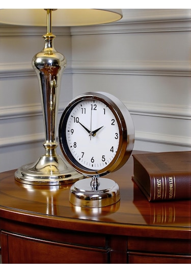 Noble Time 25 X 20 Cm Metal Krom Masa Saati Renkli