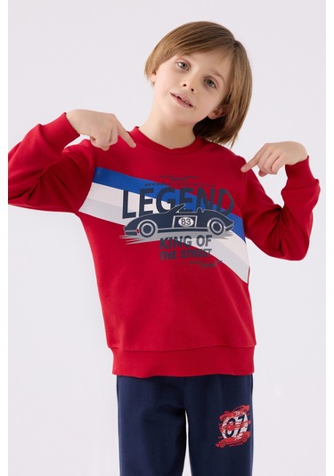 Rolypoly Erkek Çocuk Eşofman Takımı Rp3441 Kırmızı Kırmızı