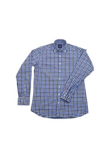 Giant Modern Fit Uzun Kol Kareli Erkek Gömleği - Günlük & İş Mavi