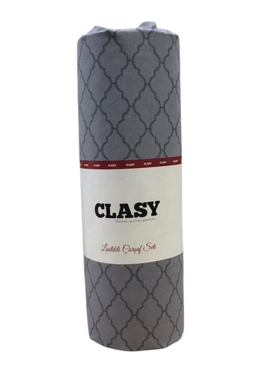 Clasy Tek Kişilik %100 Pamuklu Lastikli Çarşaf + 1 Adet Yastık Kılıfı 100 X 200 Gri