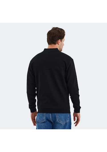 Slazenger VLAD Erkek Cepli Fermuarlı Siyah Sweatshirt