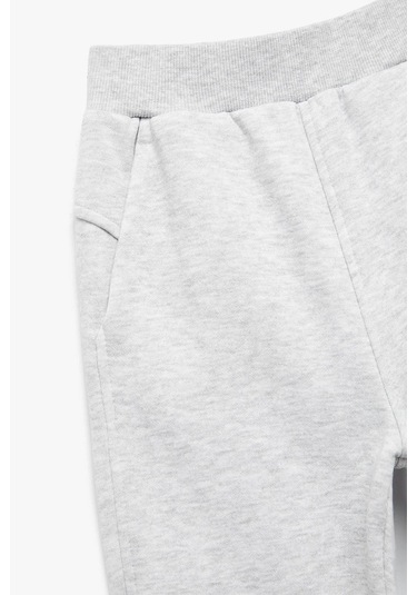 Koton Kız Çocuk Beli Lastikli Cepli Basic Jogger Eşofman Altı Gri