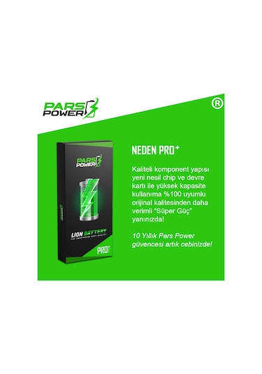 Pars Power Apple Uyumlu iPhone 6 2516 mAh Yüksek Kapasite Batarya