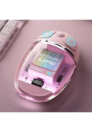 Flybuy Benwıs Ot-cms-wh Kristal 2.4 Ghz Kablosuz Farklı Bluetooth Mouse OT-CMS-WH