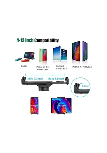 Tablet Bardak Tutucu Dağı 360 Ayarlanabilir Akıllı Telefon Tutucu Araba 270 Eğim Çubuğu Üçgen Taban Ram Dağı Tablet Tutucu