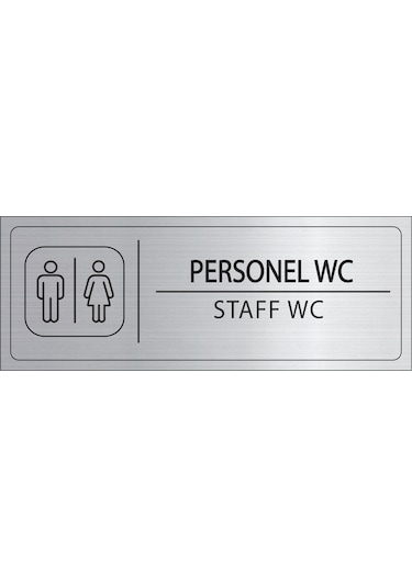 Mayeka Personel Wc İsimlik Gümüş Metal Kapı İsimliği Levhası Yönlendirme Tabelası