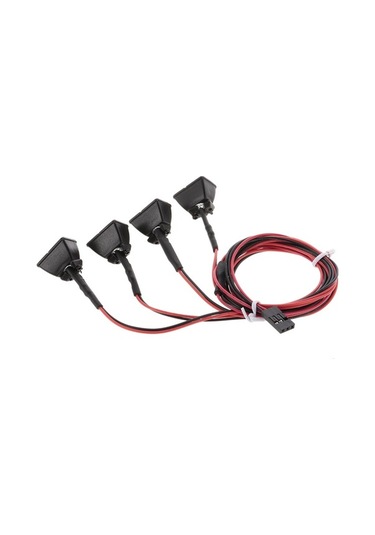 Didadodo 4 Adet Kare Led Far - Beyaz/kırmızı İçin 1/10 Rc Araçlar