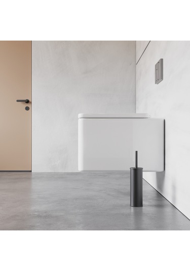 Zift Unique Paslanmaz Çelik Mat Siyah Wc Fırçası, 304 Kalite Tuvalet Fırçası, Yıkanabilir Ömür Boyu Kullan Siyah