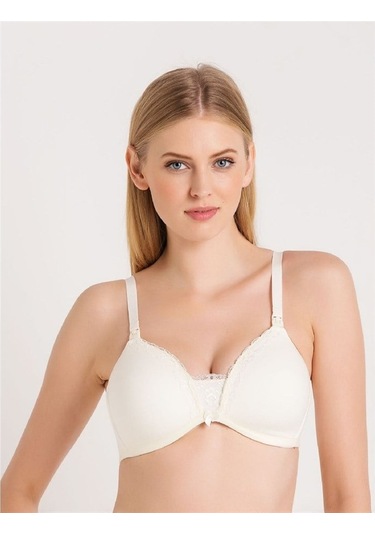 Magic Form 5761 Fisto Dantelli İnce Süngerli Emzirme Sütyeni - Ekru Ekru