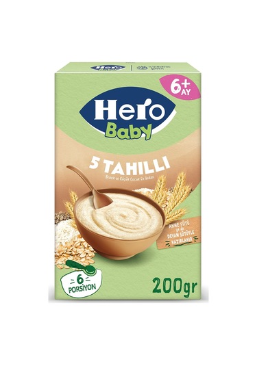 Hero Baby 5 Tahıllı Sütsüz Kaşık Mama 200g