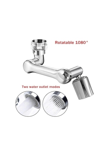 Jialan 1080 Evrensel Rotasyon Musluk Lavabo Robot Kol Dokunun A Gümüş